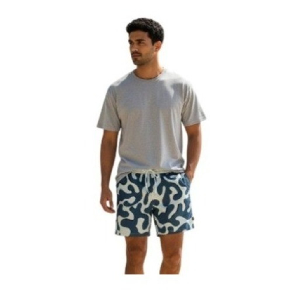 Vans Primary Print Elastic 17" Boardshorts Clearly Aqua Teal Print Pull-On XL